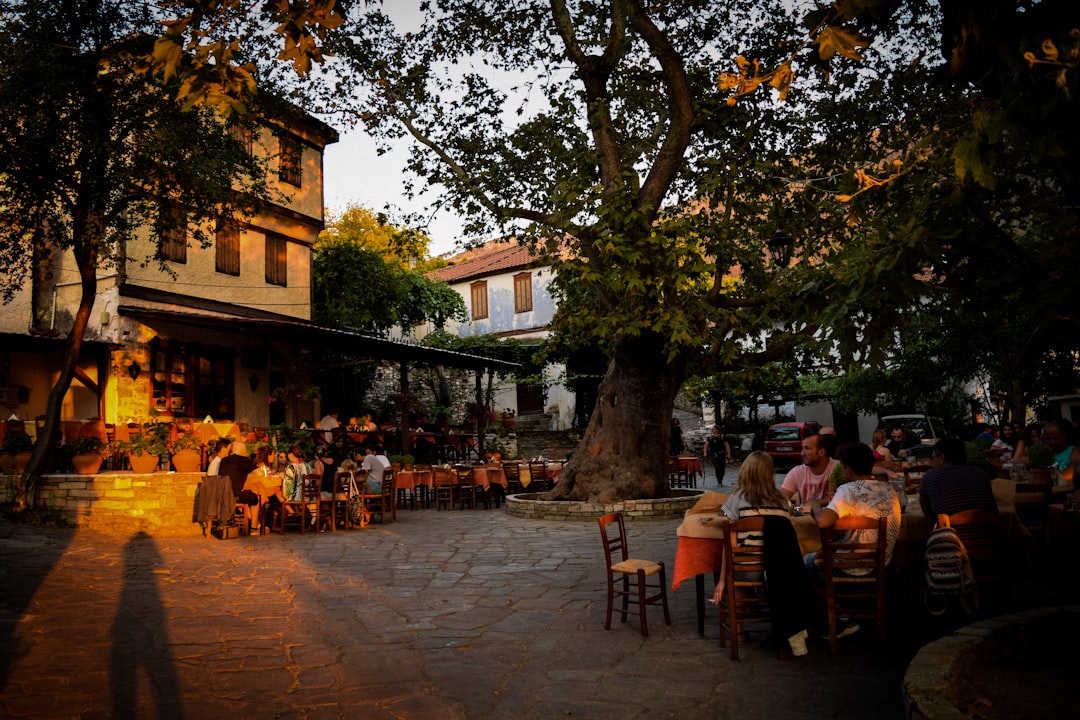 Old Bazaar Mostar local restaurant outdoor seating evening