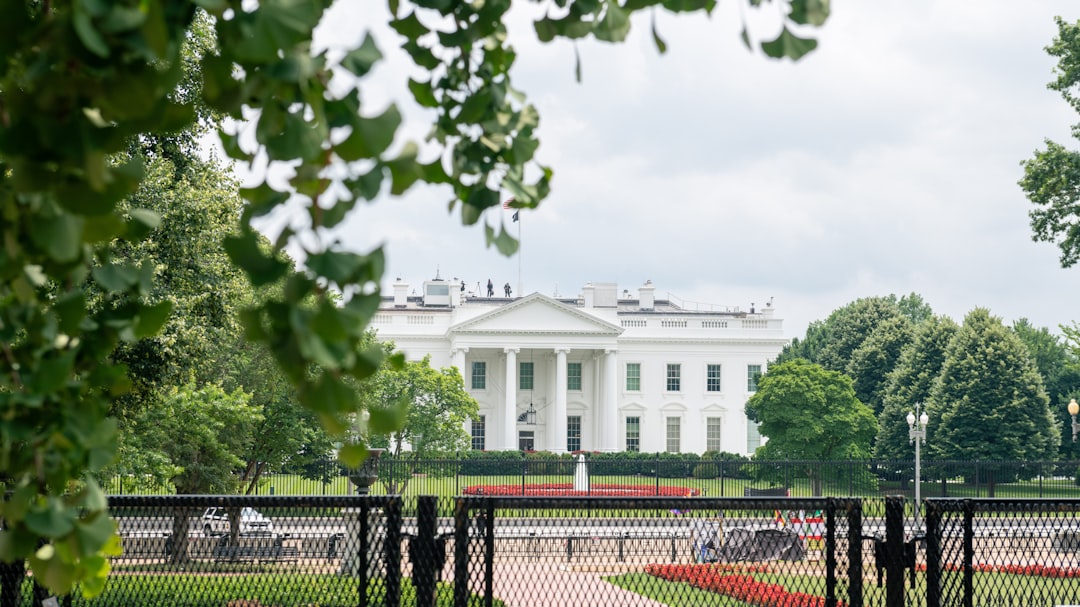 White House South Lawn aerial view daytime