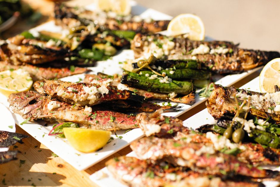 Albanian Riviera seafood platter grilled fish octopus lemon