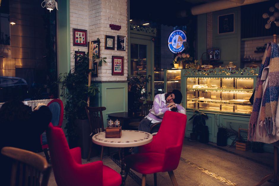 Cafe Rose Kazanlak Bulgaria interior cozy evening