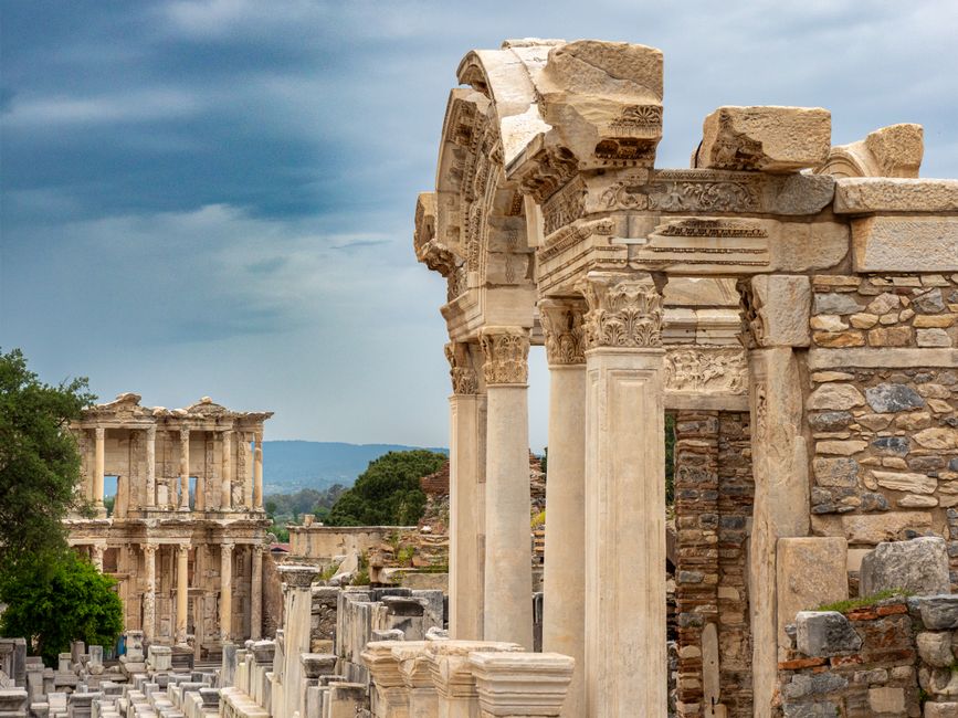 Temple of Hadrian Ephesus marble structure courtyard