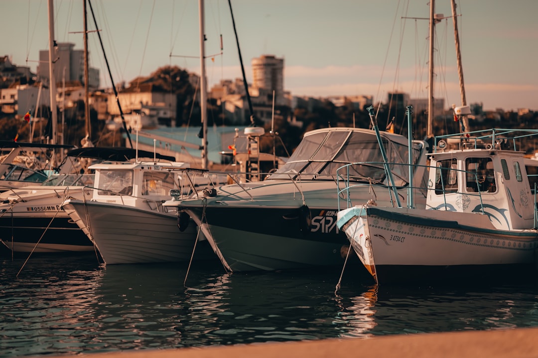 Portul de Plaja Mamaia Romania sunset boats fishermen