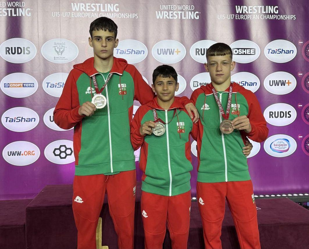 Bulgarian Boys Win Two Silver and a Bronze at Euro 2026 Wrestling Championships