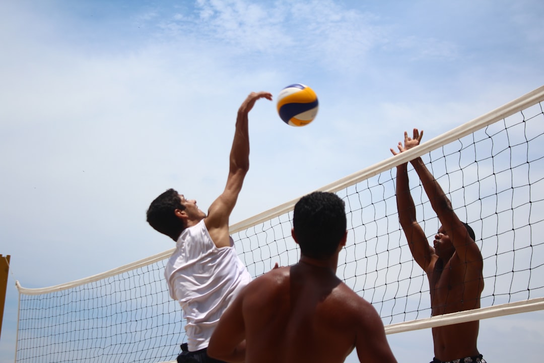 Bulgarian volleyball players training session intense
