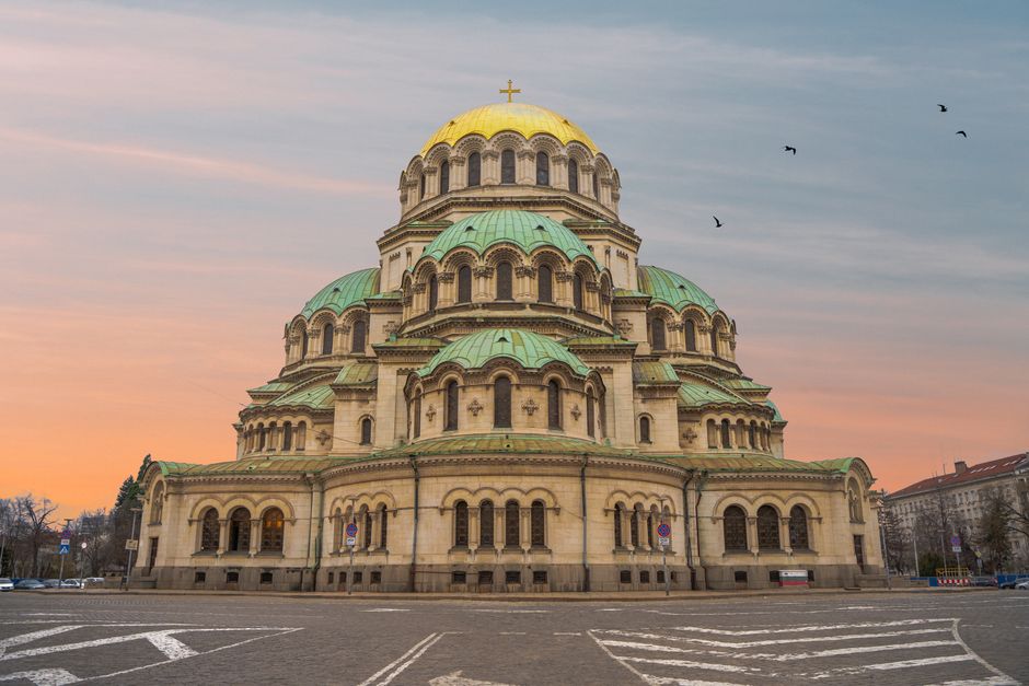 Cathedral of St. Alexander Nevsky Varna Bulgaria golden domes Orthodox church