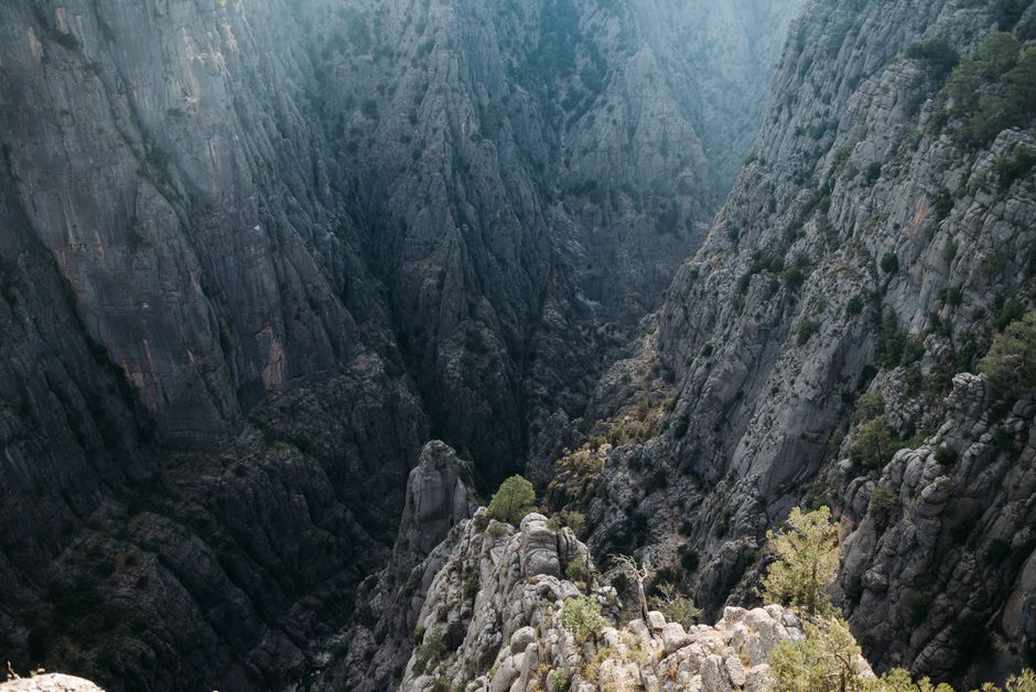 Iron Gate gorge Danube river rocky cliffs steep canyon view