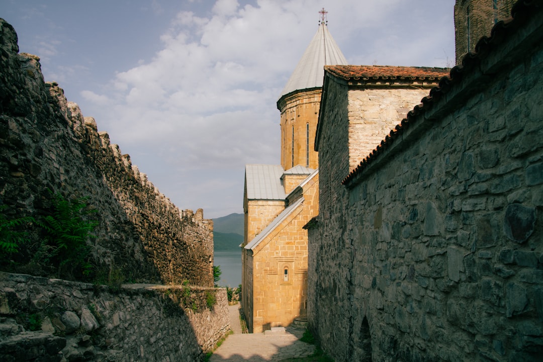 Studenica Monastery refectory church frescoes saint intimate quiet stone wall