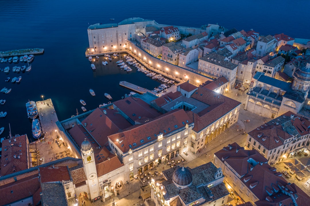Rooftop bar Split Croatia view Diocletian's Palace night