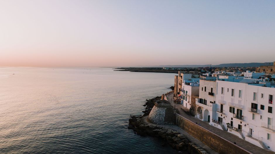 Otranto Castle Italy white walls Adriatic sea view