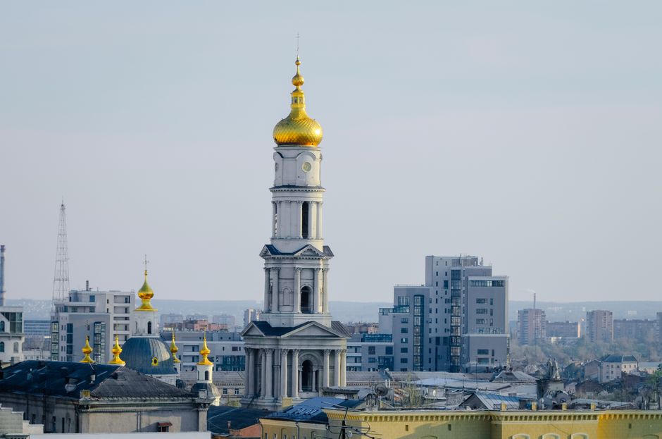 Cathedral of the Assumption Constanta golden domes blue sky