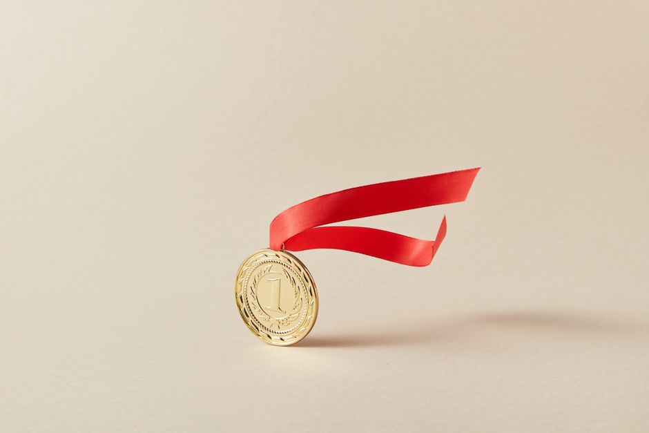 Turkish State Medal of Merit close up gold ribbon