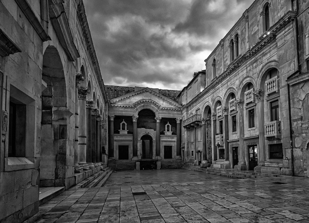 Split Diocletian's Palace nightlife bars cobblestone streets evening