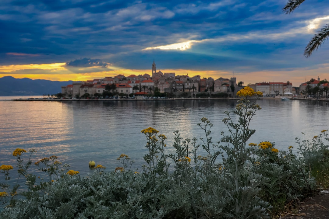 Vis Town harbor Croatia ferry terminal sunset