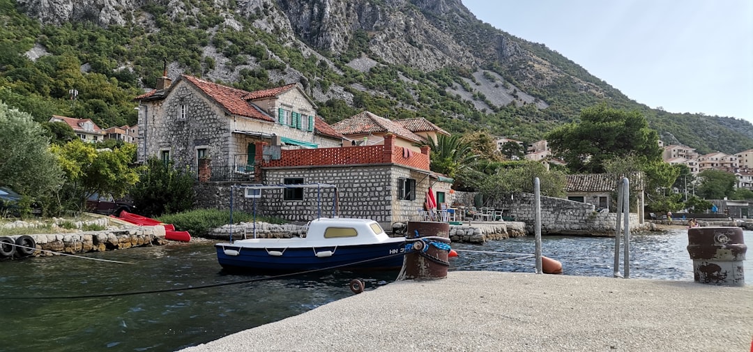 Zabljak Montenegro town center mountain backdrop stone buildings