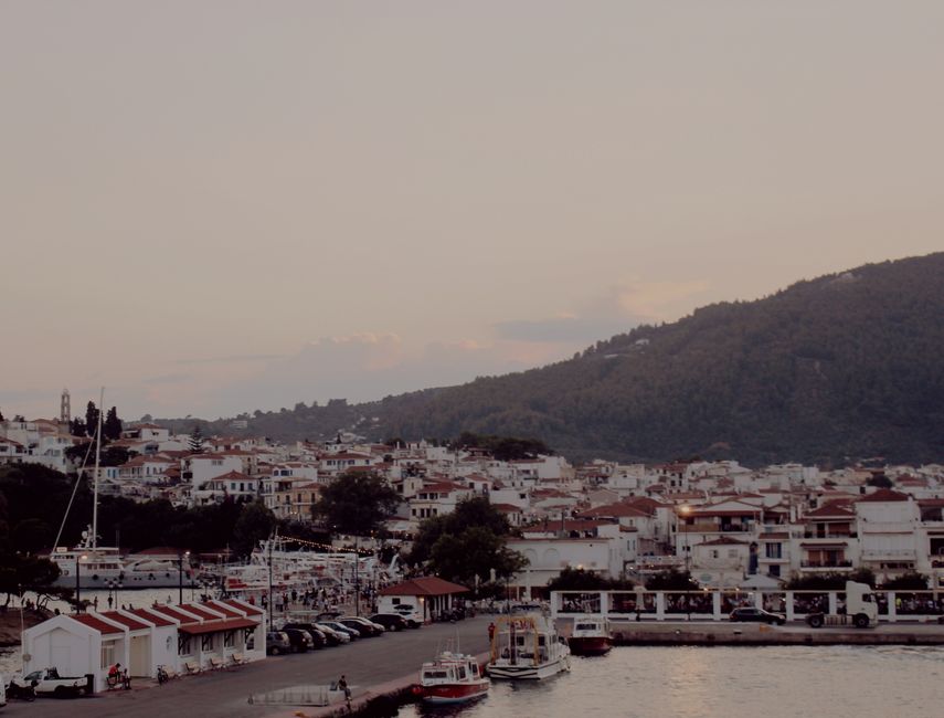 Nea Moudania port Greece nightlife bars evening