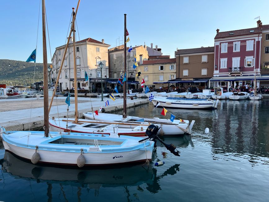 Starigrad Paklenica harbor boats fishing village sunset