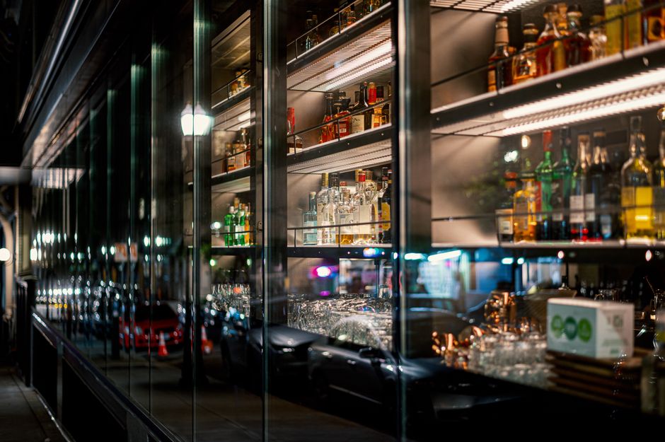 Portorož nightlife promenade bars evening lights