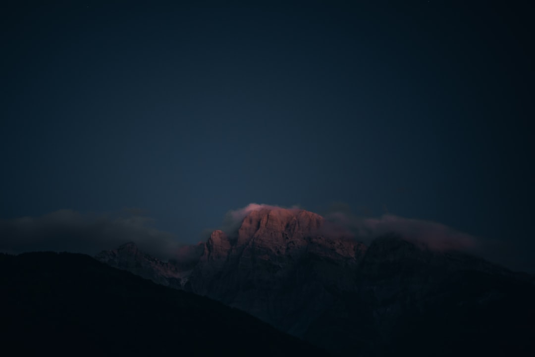 Theth Albania night sky stars mountain silhouette