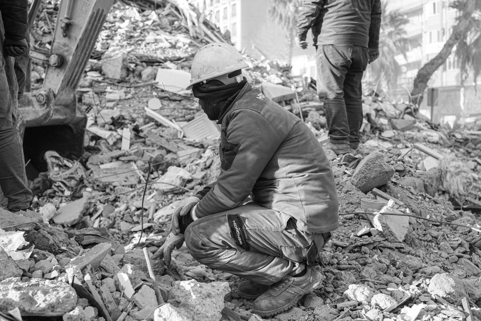 AFAD emergency vehicles responding to earthquake in Kahramanmara