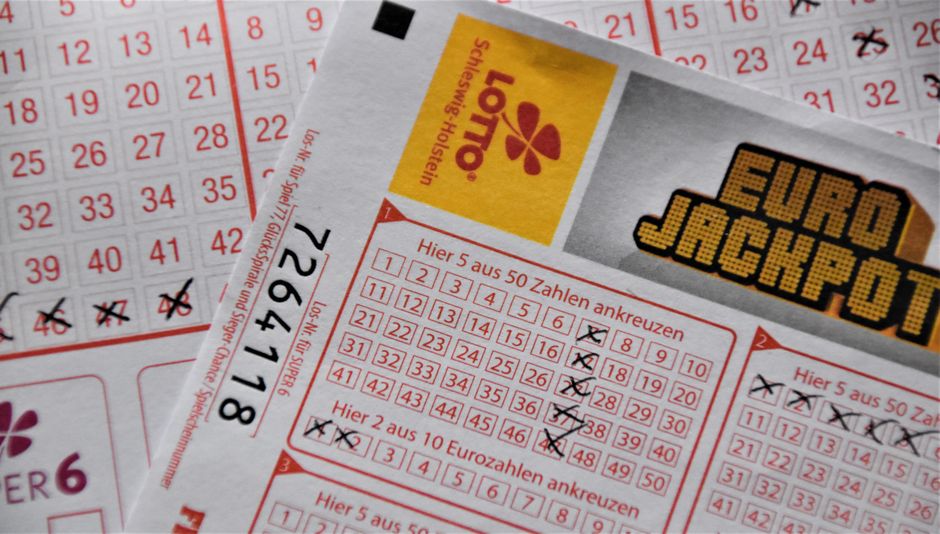 EuroJackpot logo lottery ticket close-up