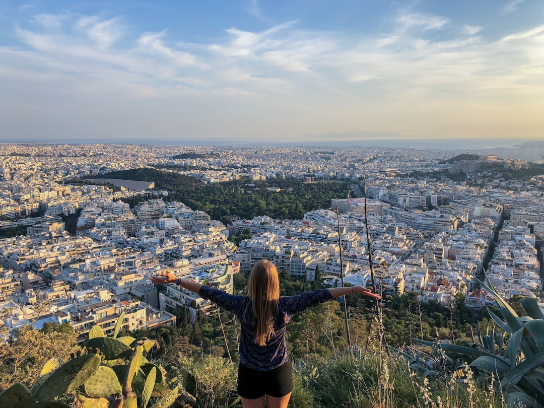 Lycabettus Hill Athens sunset view Acropolis