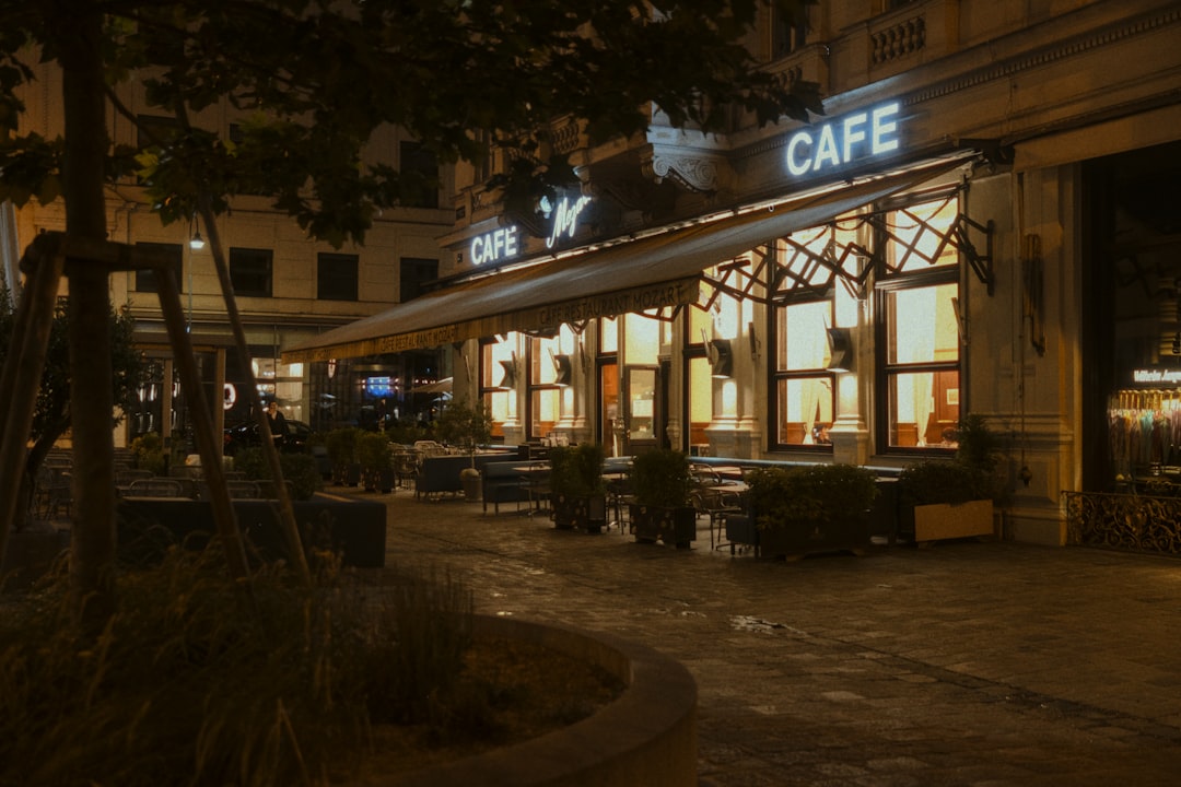 Gjirokaster Stone City cafe evening lights folk music