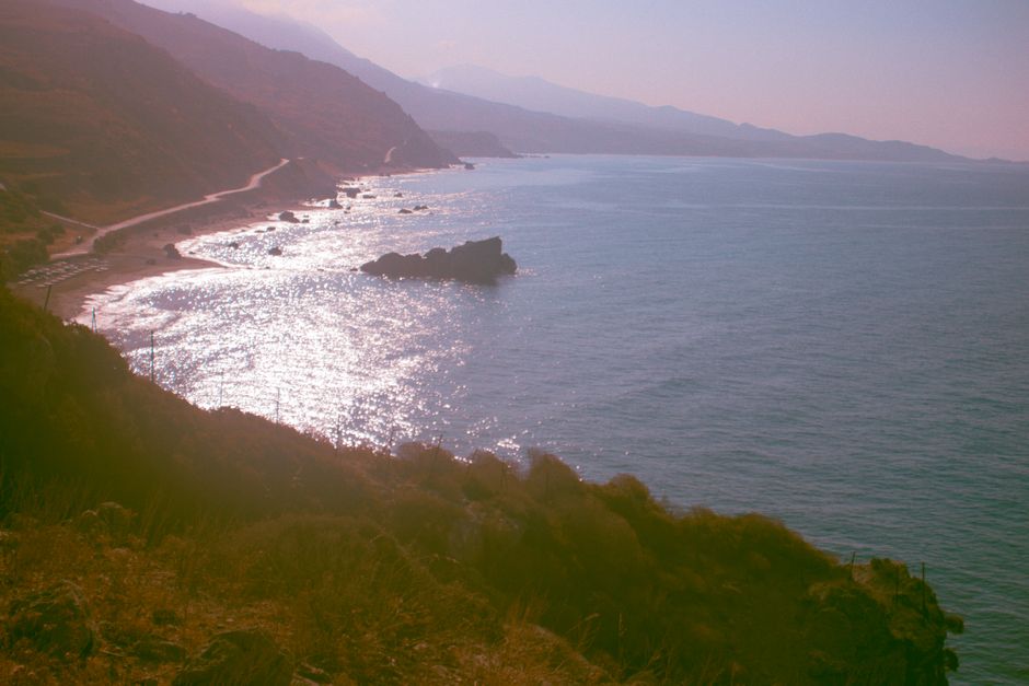 Lahana viewpoint Crete panoramic sea cliffs horizon