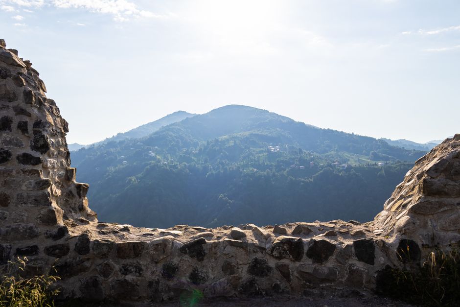 Ras Fortress Serbia ruins Novi Pazar rocky hill panoramic view mountains