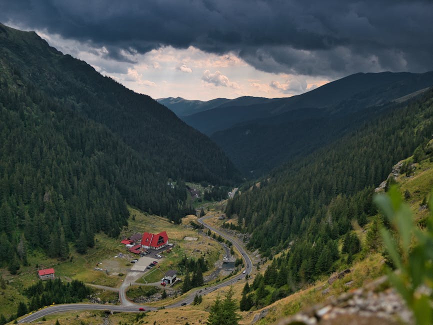 Carpathian mountains storm clouds Balkan region