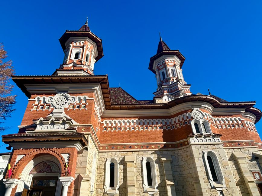 Pucioasa village Romania thermal bath exterior brick buildings steam
