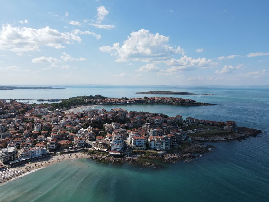 Sozopol Bulgaria old town wind surfers bay sunset