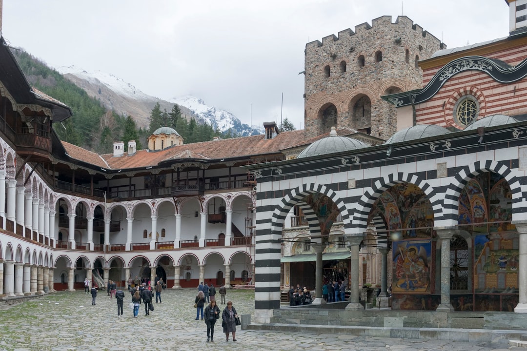 St Ivan Rilski Monastery Bulgaria exterior winter snow covered roof