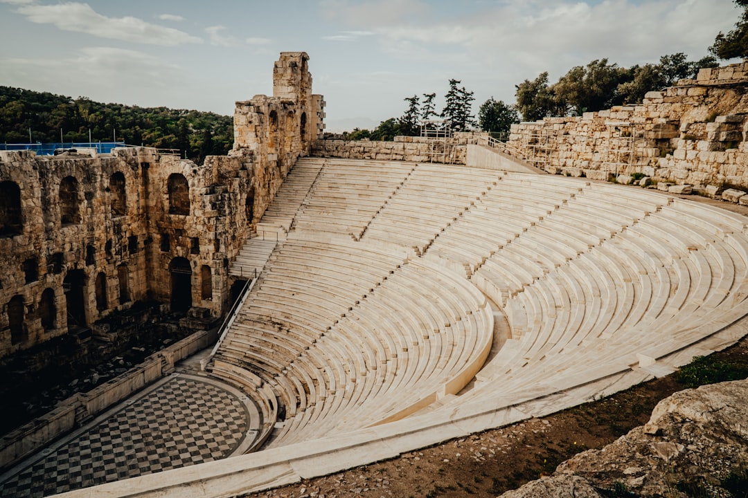 Ancient Theatre Ohrid stone seating Roman architecture summer light