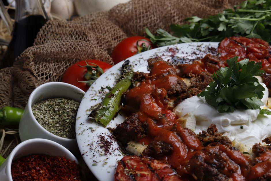 Gjirokastër traditional Albanian food Tavë Kosi meat yogurt rice dish