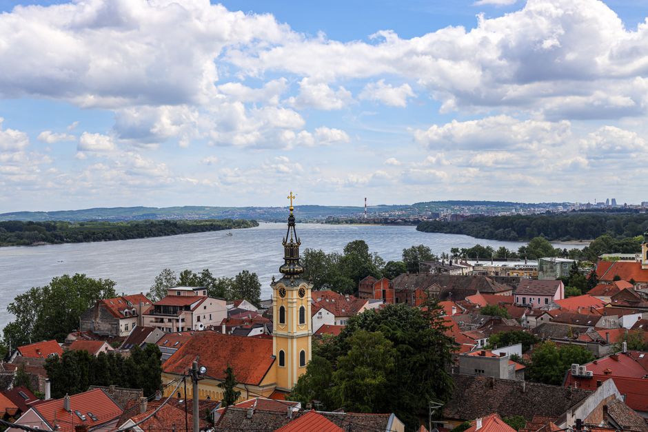 Jazak Monastery Fruška Gora Serbia hilltop view Danube