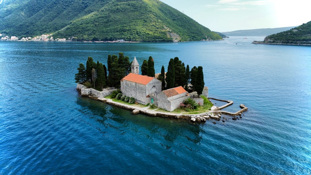Perast Montenegro Our Lady of the Rocks island bay view