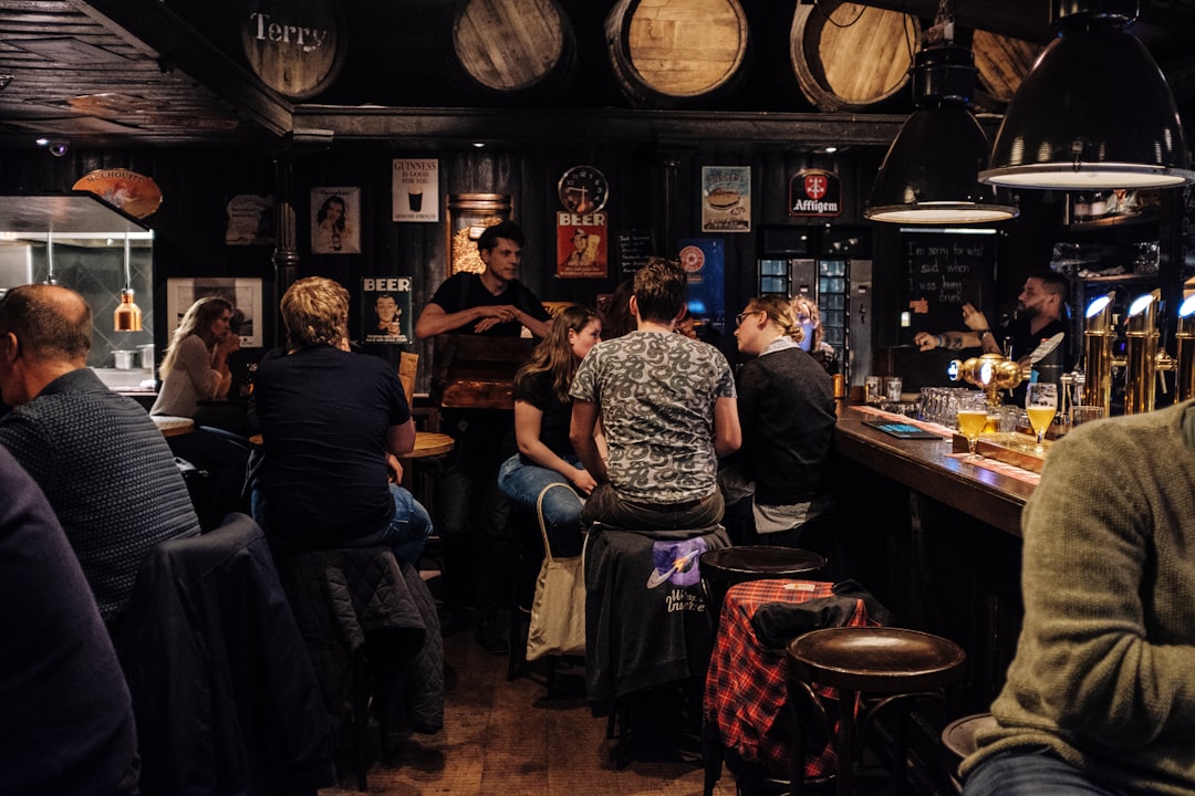 Gripe Bar Split interior dark stone walls local crowd