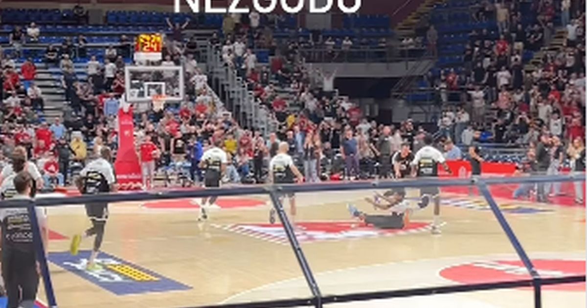 Sterling Braun Takes a Fall Before Red Star's ABA League Match