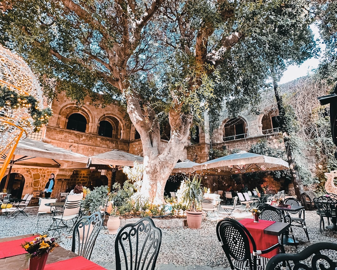 Old town streets Mostar nightlife bars outdoor seating night
