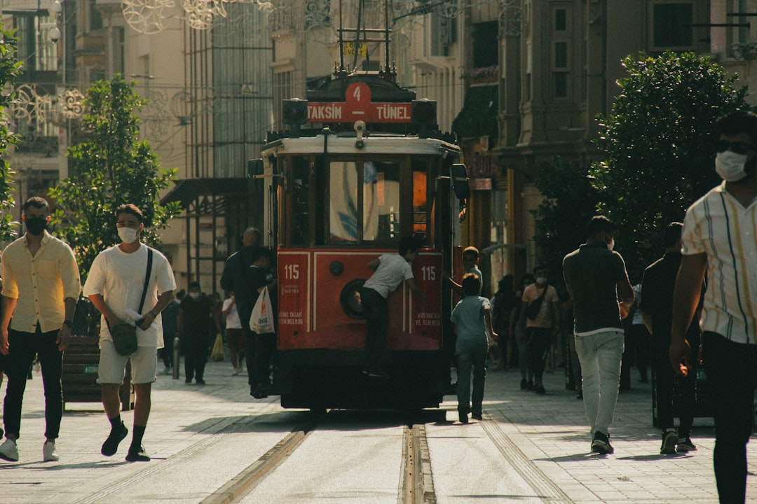 Turkish drama actors filming scene Istanbul street