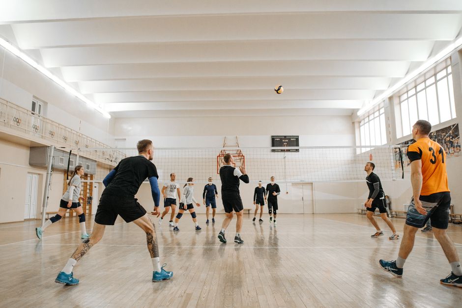 Argentina men's volleyball team celebrating point