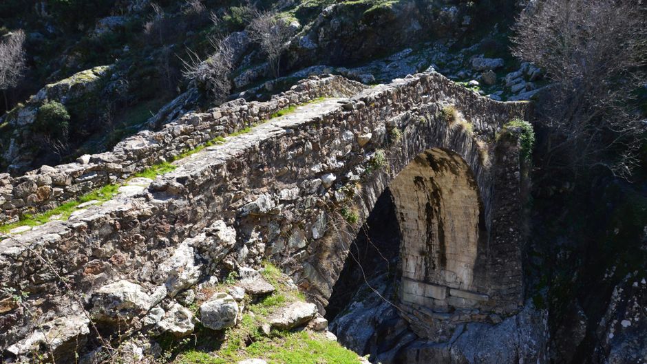 Kampos Bridge Zagori Greece stone arch bridge river gorge