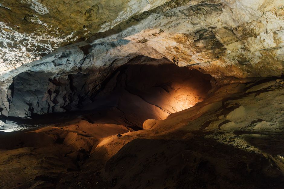 Enipeas Cave Mount Olympus Greece dark cave entrance rocky terrain