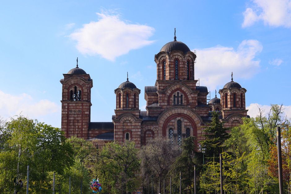 St Mark's Church Belgrade exterior facade Knez Mihailova