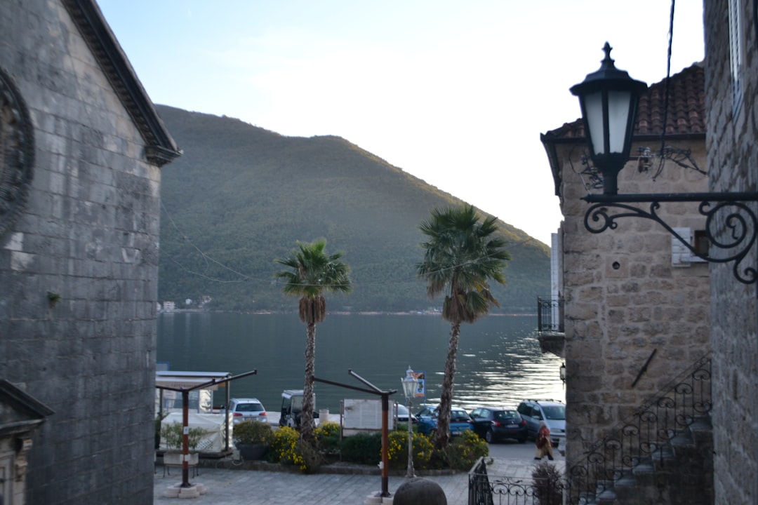 Kotor Old Town Montenegro narrow cobblestone street evening lanterns