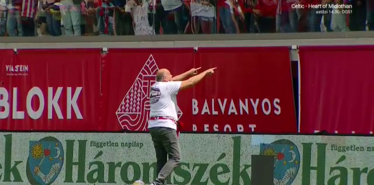 Sepsi OSK's Owner Celebrates on the Pitch After Promoting to Superliga