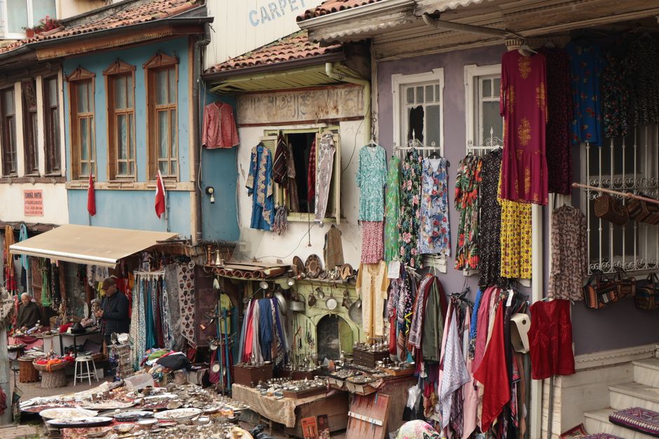 Ohrid Old Bazaar narrow street shops crafts