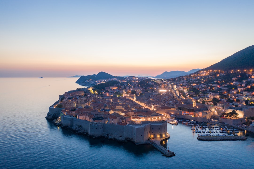 Lapad Beach Dubrovnik nightlife bars evening lights