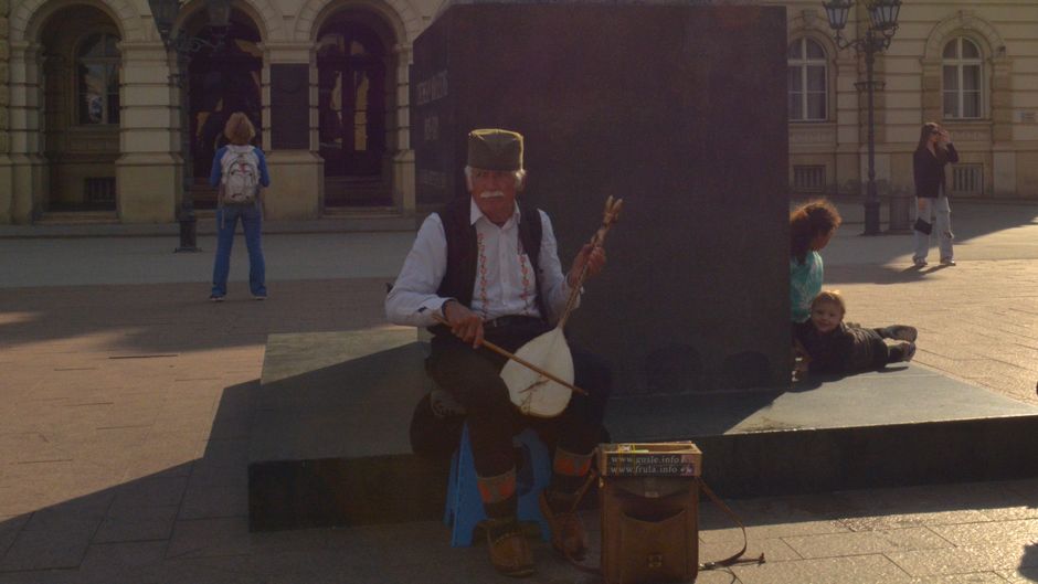 Hotel Rila Bar Kazanlak Bulgaria outdoor seating folk music