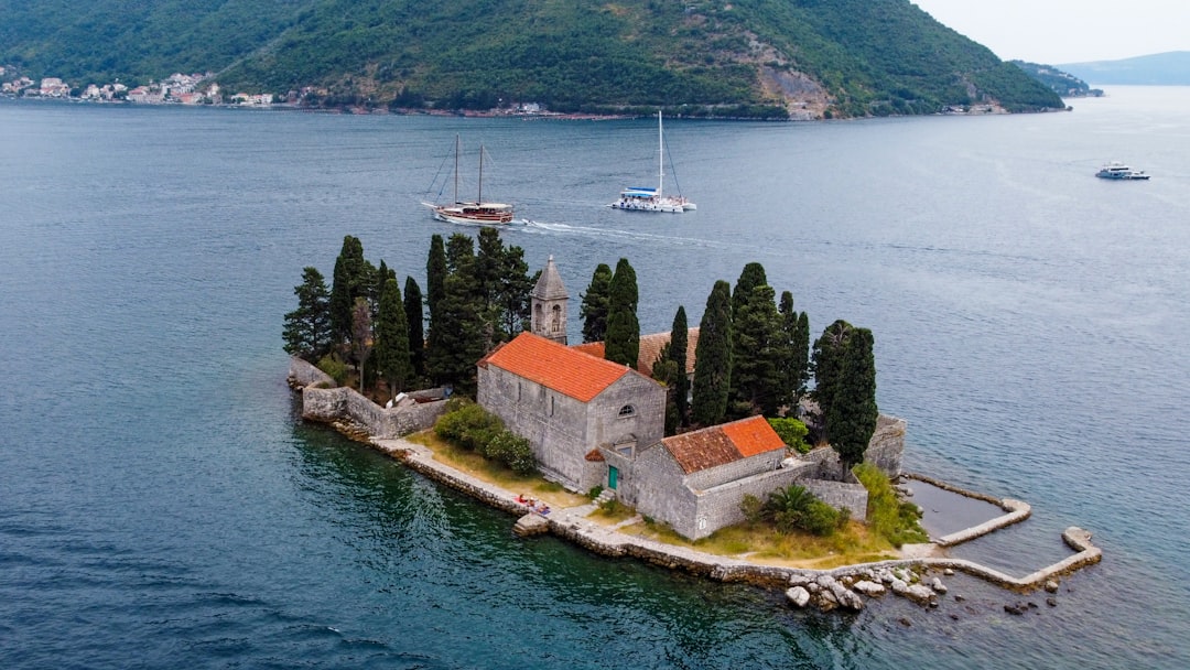 Perast Montenegro Our Lady of the Rocks island church boat